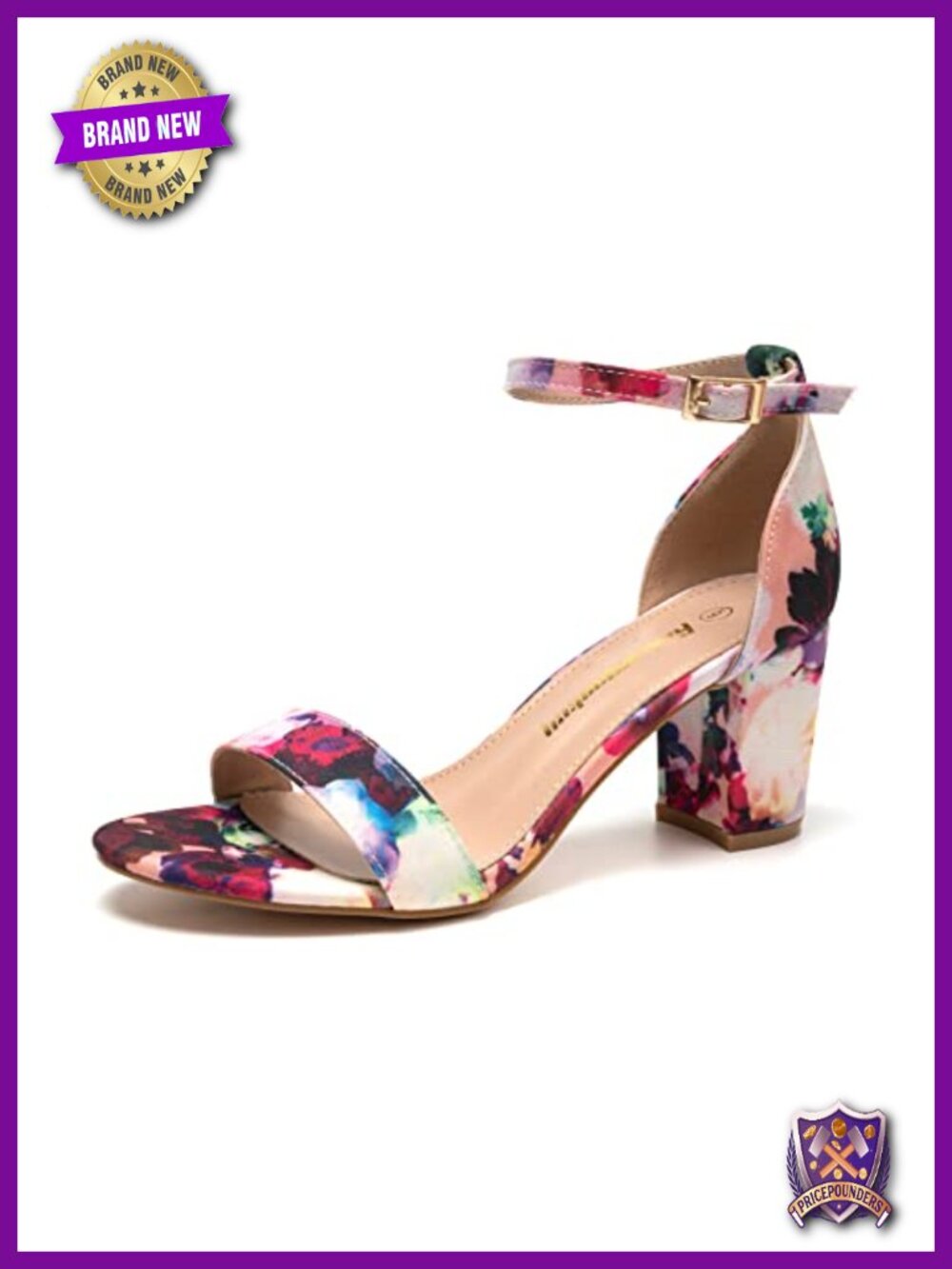 Chunky Heeled Sandals with Ankle Strap Block Heel Party Wedding